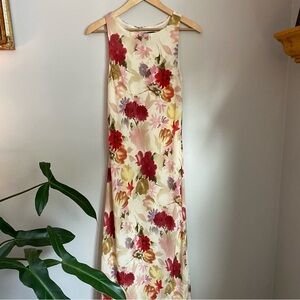 Vintage ‘90s Y2K Jonathan Martin Silky Floral Sleeveless Maxi Dress Size 13 EUC